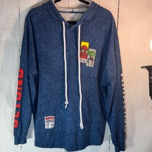 Marvel Navy Graphic Hoodie with Red Accents